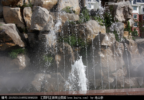 小区喷池 假山,乡村小镇,建筑摄影,摄影,汇图网www.huitu.com